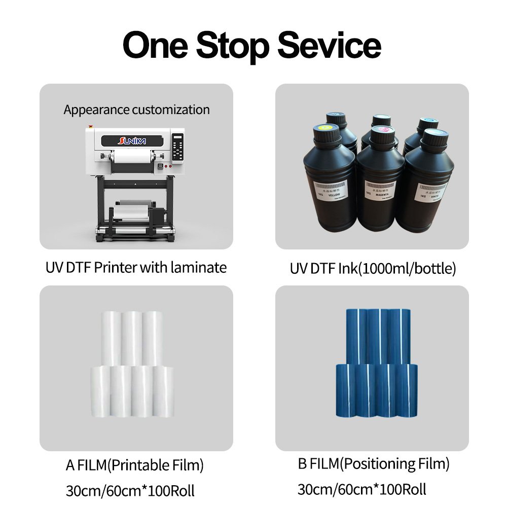 Sunika high quality A3/A4/A5 Epson F1080 printhead uv dtf printer transfer ab film dtf uv stickers machine for cup wood bottle