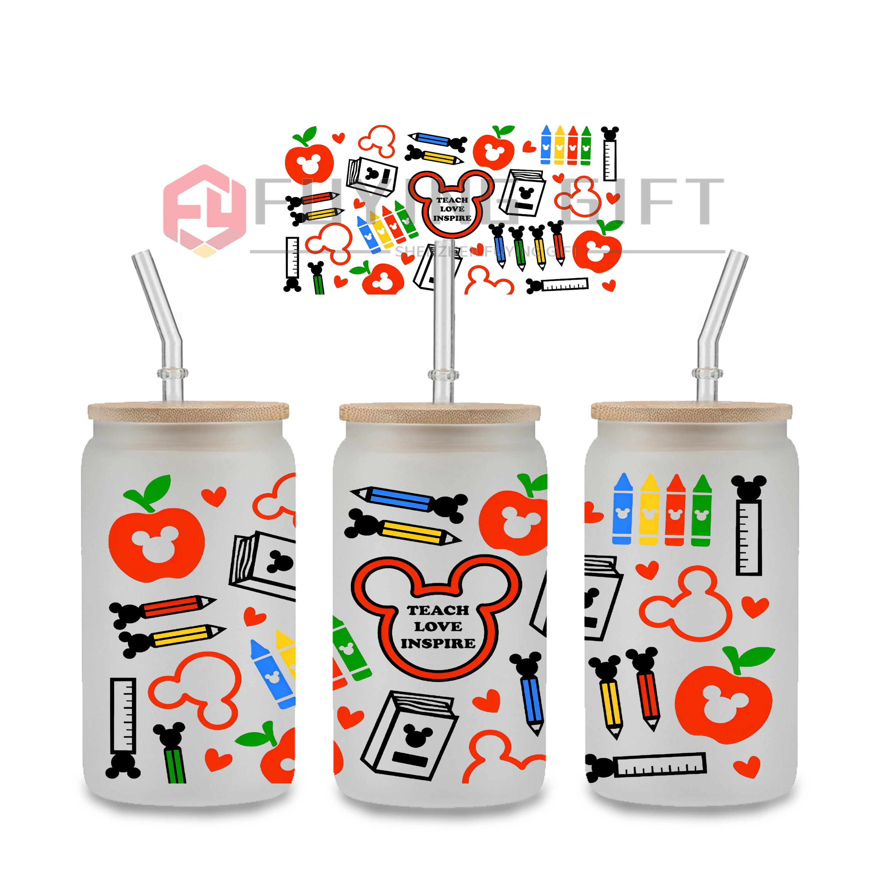 Ready To Transfer UVDTF Cup Wraps 16oz Teacher Daily Affirrmations UV DTF Labels Stickers for Mugs Coffee Cups Tumblers