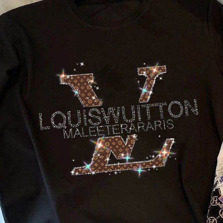 Custom Design brand Glittering rhinestone Vinyl Stickers Transfer DTF Heat Transfer for clothing Hats hoodies