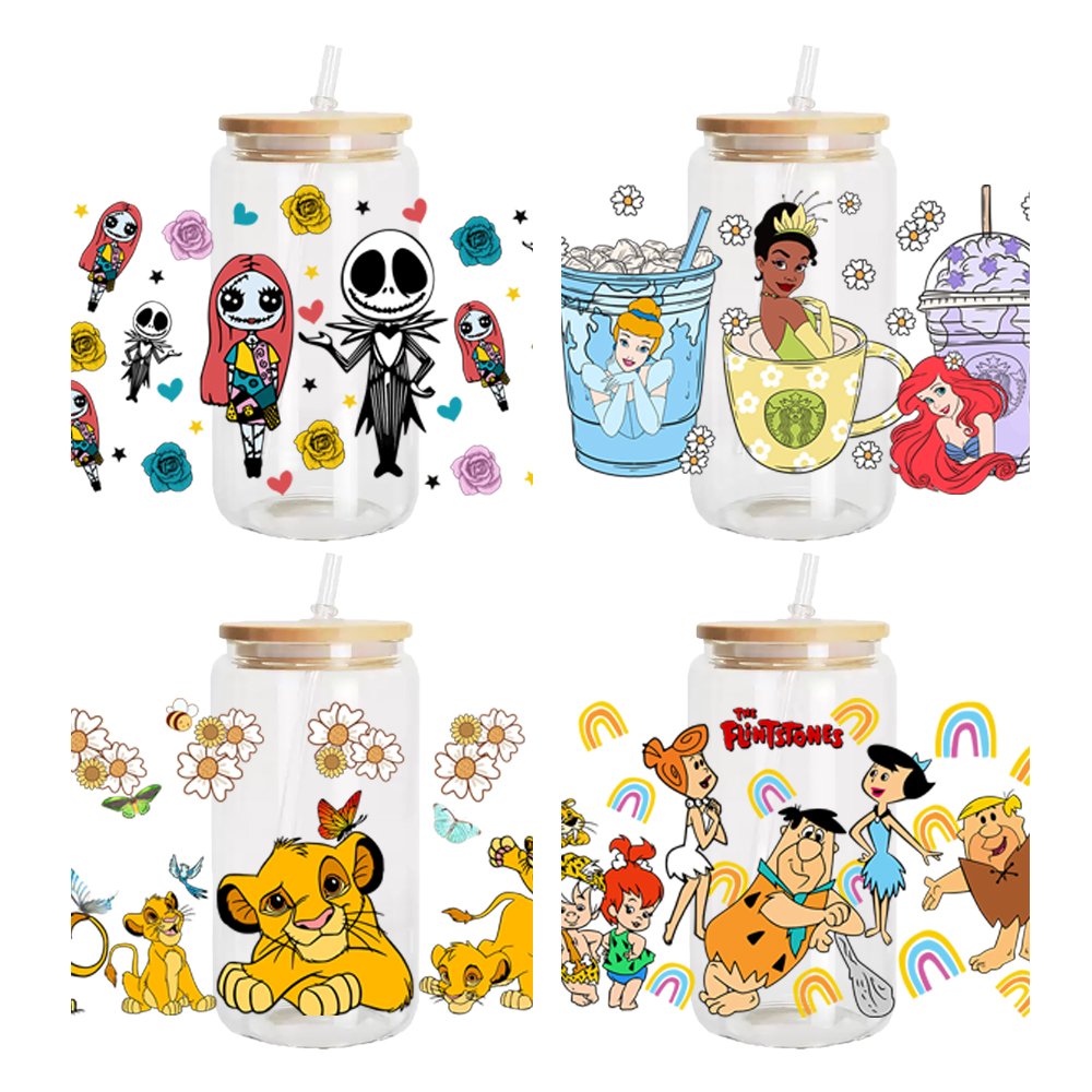Custom Halloween 16oz UV DTF Cup Wraps Transfers Anime Ready-to-Ship Heat Transfer Printing Wholesale uvdtf wrap