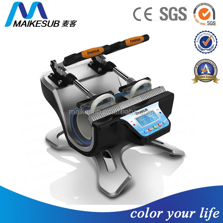 Double Station Electric Mug Press Machine Sublimation Heat Transfer Semi-Automatic Electric Plate for Printing