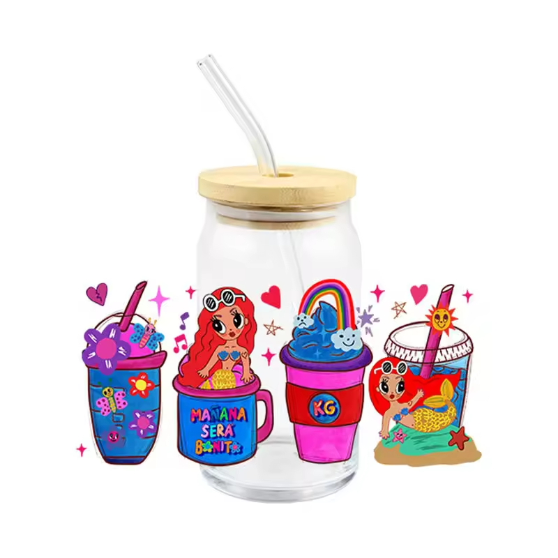 Supplier Professional Waterproof Cup Wrap uv dtf heat press stickers transfer printing vinyl stickers