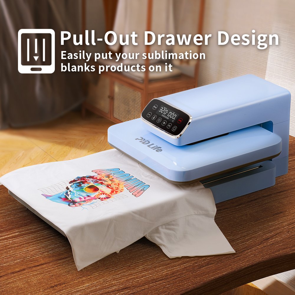 PYD Life Automatic DTF Printing Transfer Press Sublimation Auto Open Heat Press Machine For T-Shirts