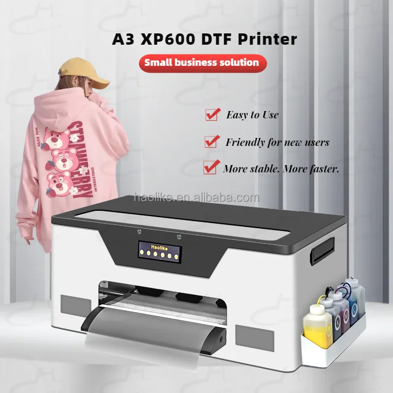 Haolic DTF Printer Printing Machine XP600 Print Head DTF Transfer Printer For Tshirt Printing