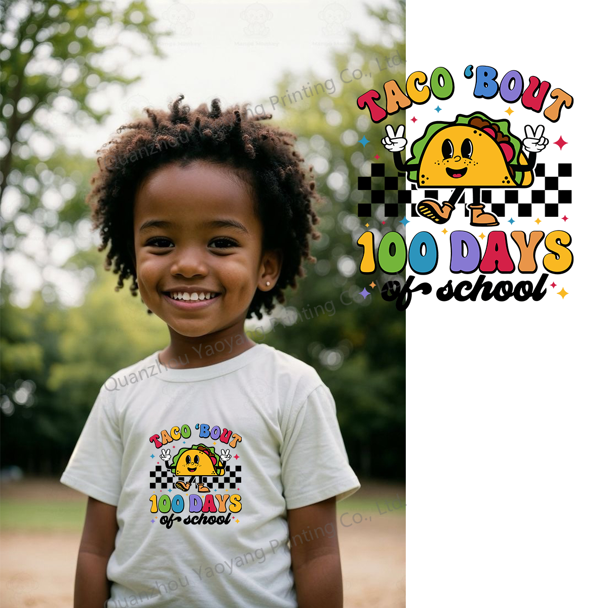 Factory Wholesale child Screen Heat Transfer iron on heat transfer vinyl Custom kid Plastisol Transfer Printing Dtf For T-shirts