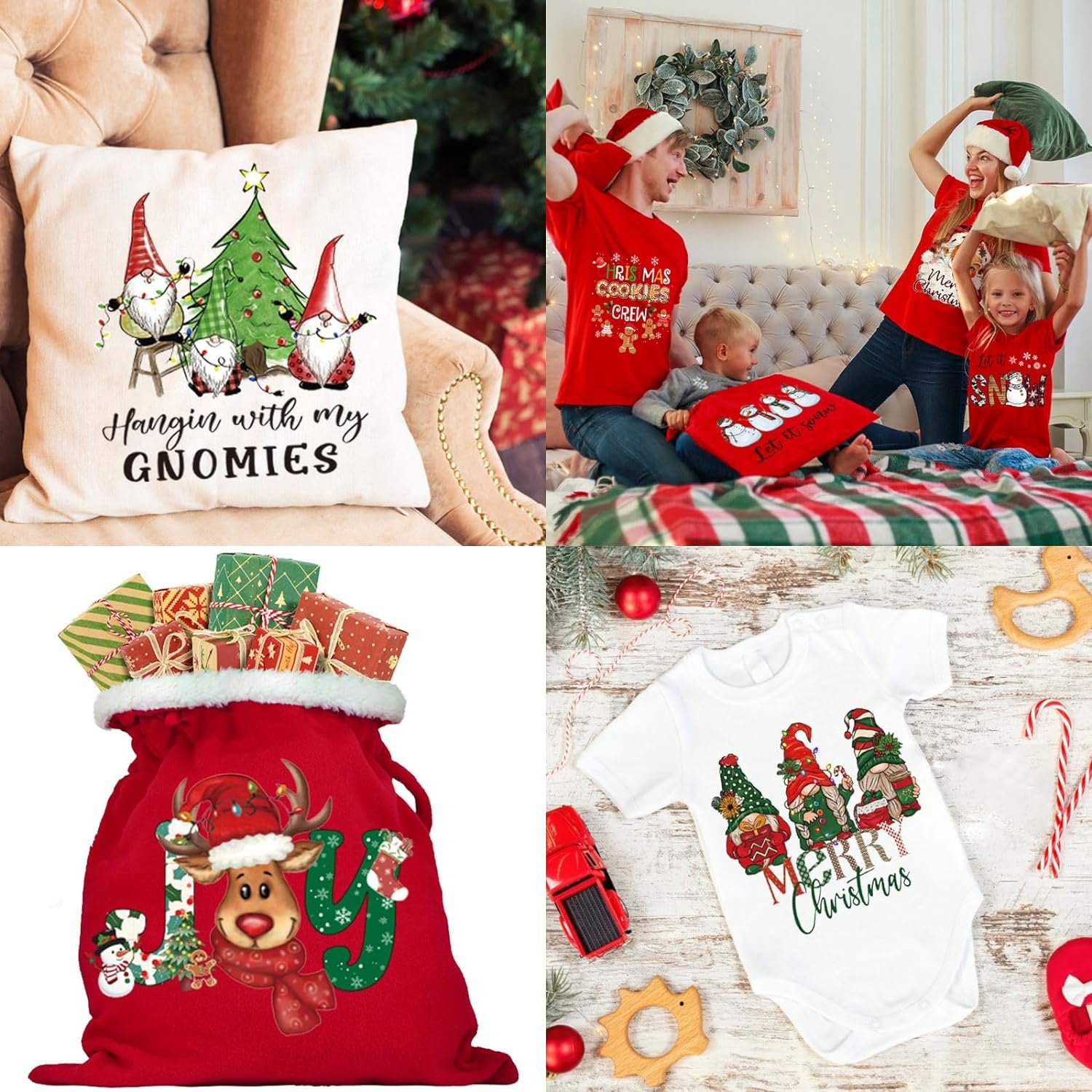 Cute Christmas Iron On Transfers Sticker for T-Shirts Christmas HTV Vinyl Iron on Decals for Clothes Pillow Hoodie DIY Crafts