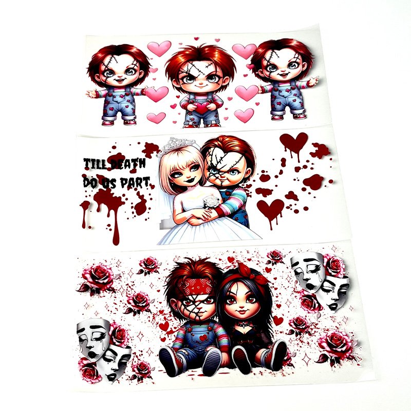 Factory High quality custom adhesives label dtf sticker pen wraps transfer print packaging labels uv dtf cup wrap transfers