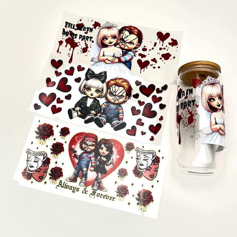 Factory High quality custom adhesives label dtf sticker pen wraps transfer print packaging labels uv dtf cup wrap transfers