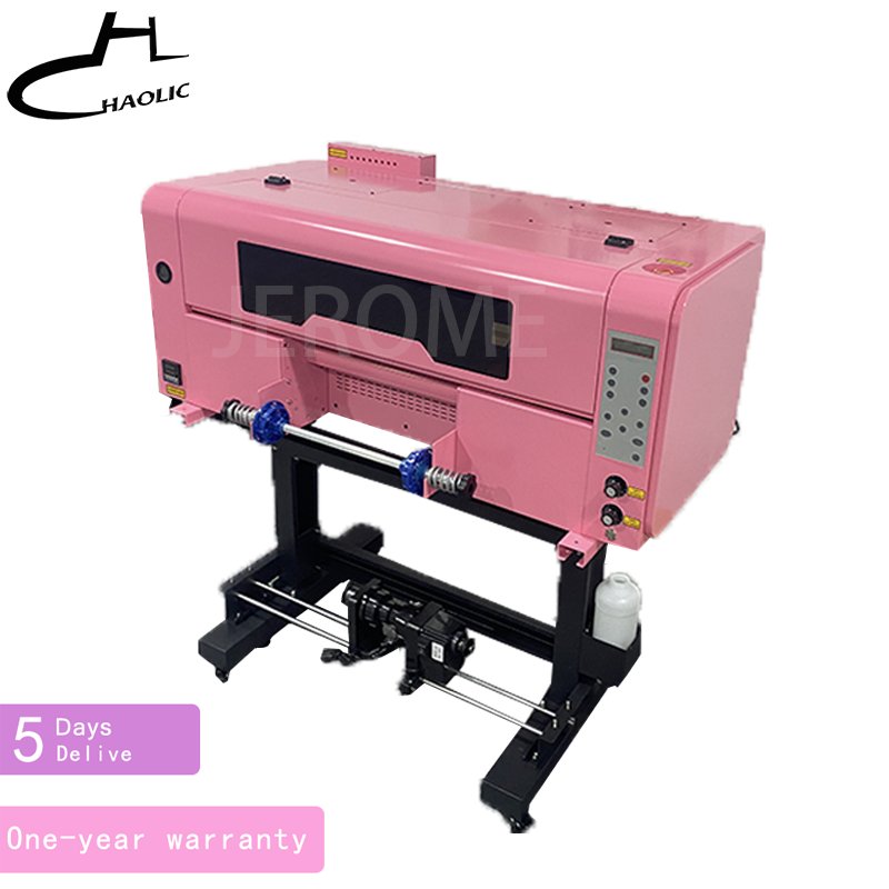 Haolic Pink UV DTF Cup Wrap Transfer Printer A3 UV DTF Sticker Printer With Laminator All In One UV DTF Printer With 2 XP600