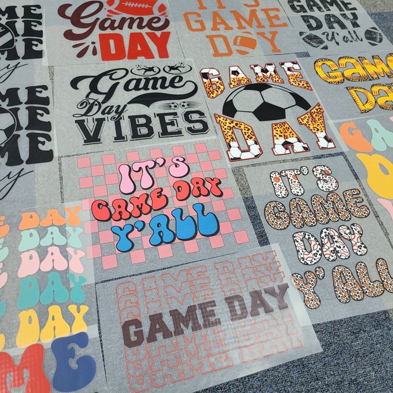 Wholesale DTF It's Game Day Y'all printable heat transfer vinyl Iron On DIY Heat Press Transfer Sticker For Clothing