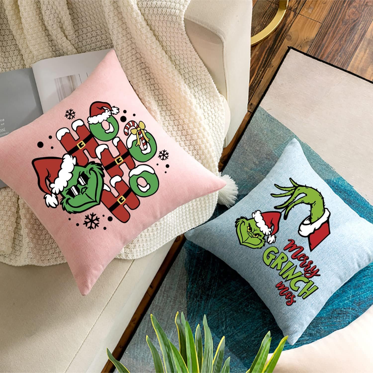 Christmas Iron on Transfers for T-Shirts Winter Xmas Decals Santa Claus Snowflake Pattern Heat Transfer Sticker for DIY Clothing