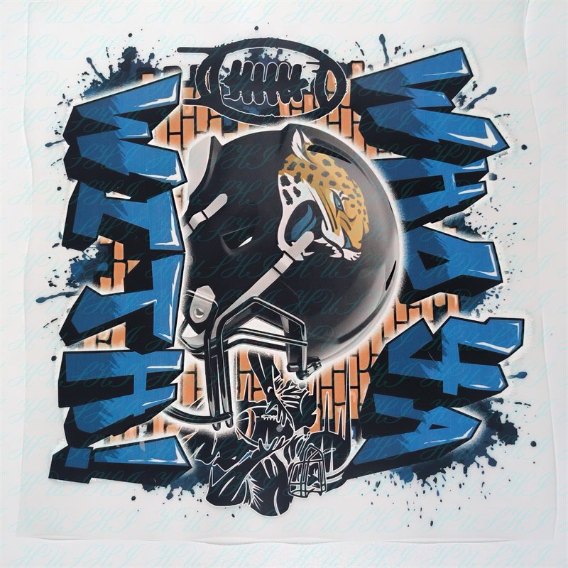 HUSHICustom dtf heat Transfer Sticker Manufacturers Designs Pattern NFL team Logo plastisol dtf Heat Transfer For t-shirt