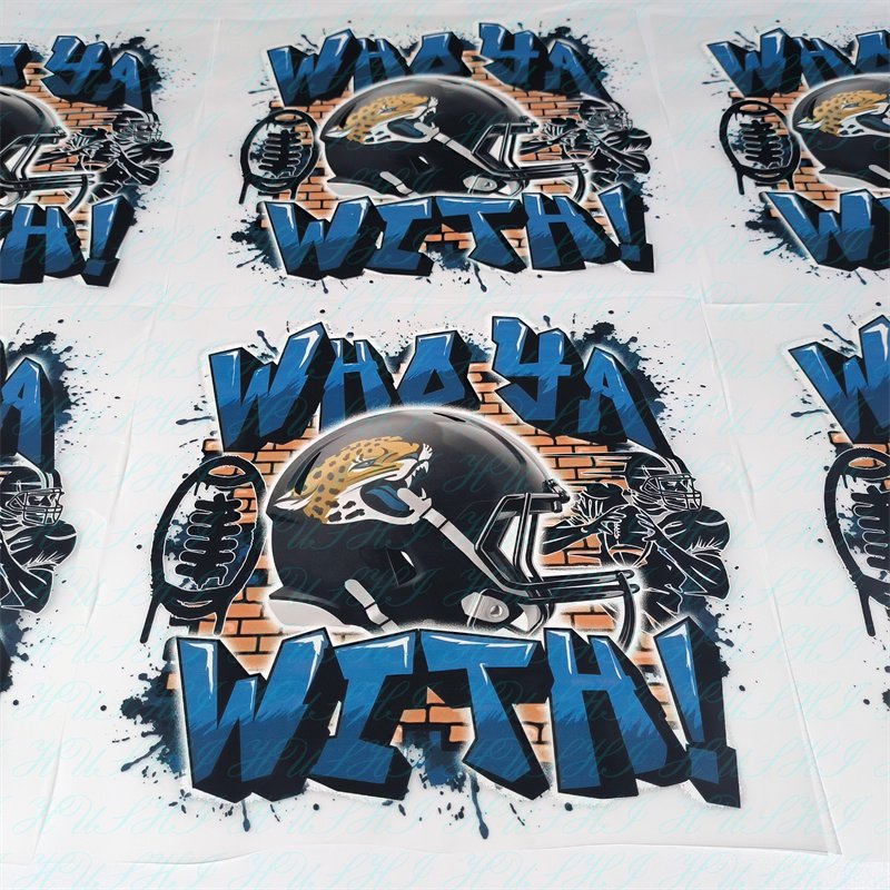 HUSHICustom dtf heat Transfer Sticker Manufacturers Designs Pattern NFL team Logo plastisol dtf Heat Transfer For t-shirt