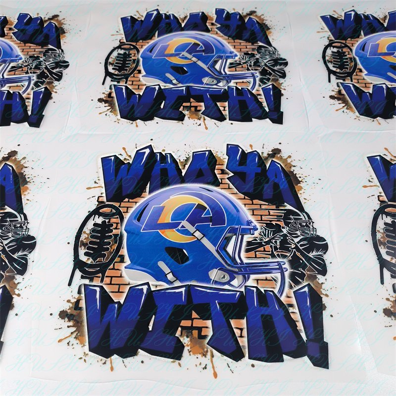 HUSHICustom dtf heat Transfer Sticker Manufacturers Designs Pattern NFL team Logo plastisol dtf Heat Transfer For t-shirt