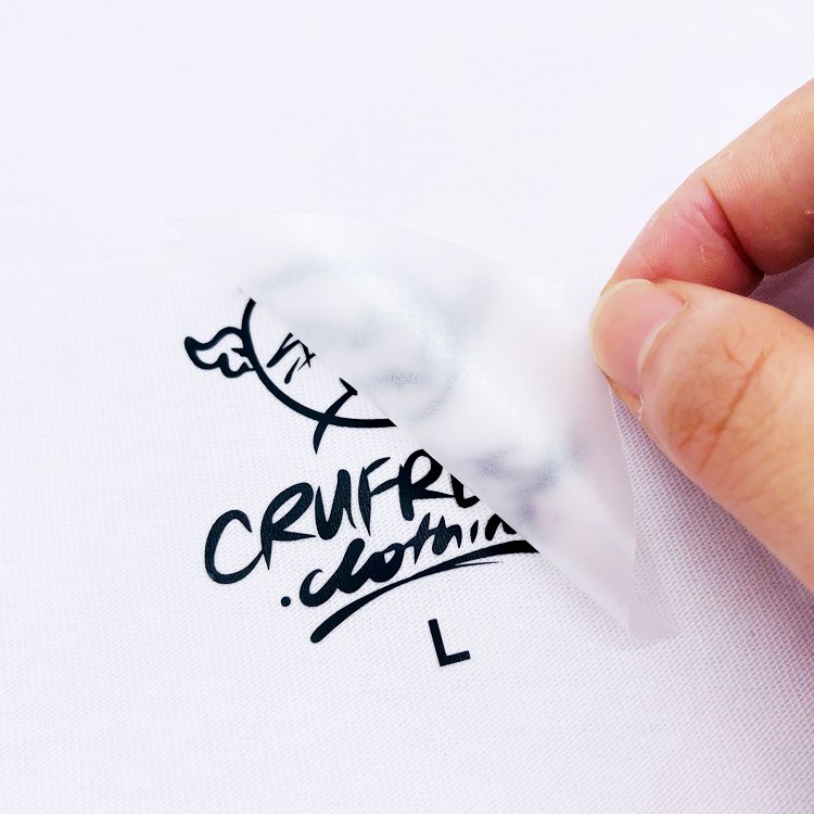 T-shirt Neck Labels Heat Transfer Tags Custom Brand Logo Name Heat Press Transfer Wash Care Label with Size