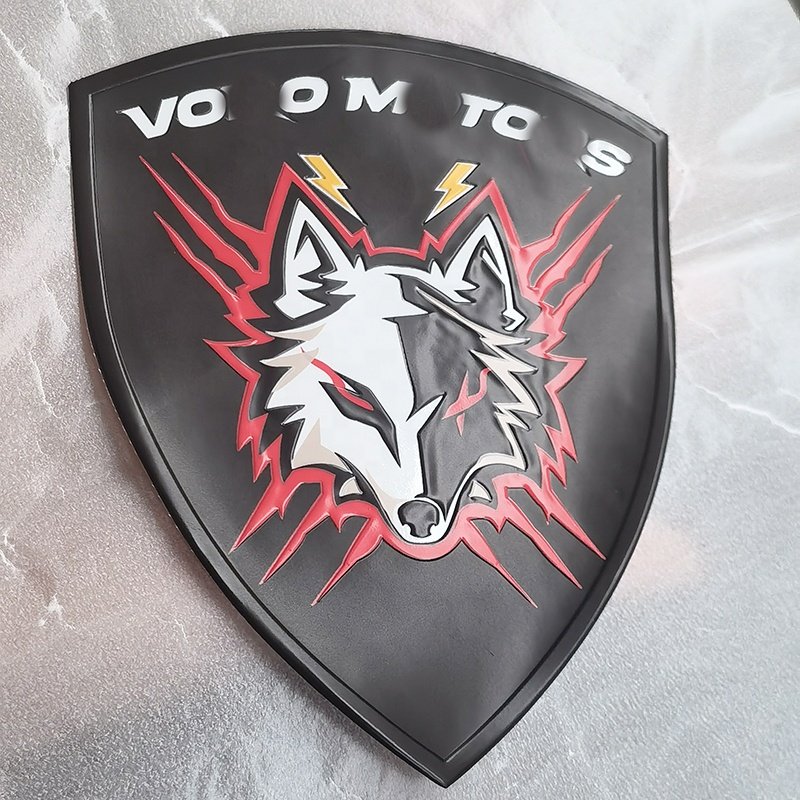 Factory price custom PVC heat transfer printing sticker high-frequency TPU epaulet 3DEmbossed washable Tags for Leather