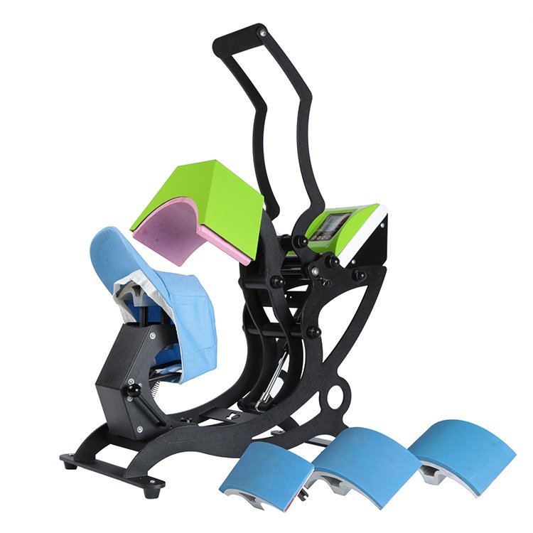 Factory price Baseball hat heat press transfer printing machine digital temperature display 4 moulds cap press machine
