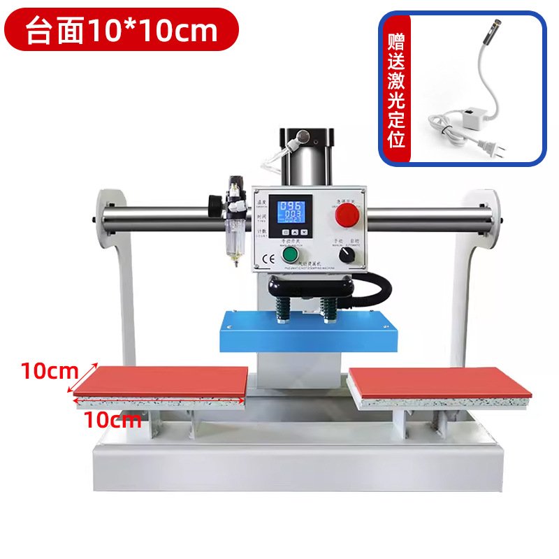 double station clothing label ironing machine Pneumatic small painting hot transfer printing label press T-shirt ironing drill