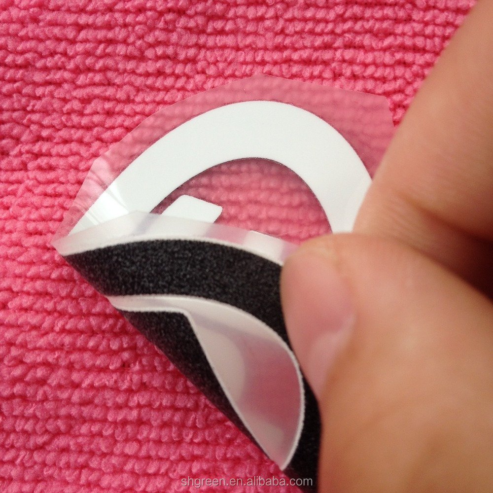 clear PET plastic iron on transfer label,thermal transfer logo for costume