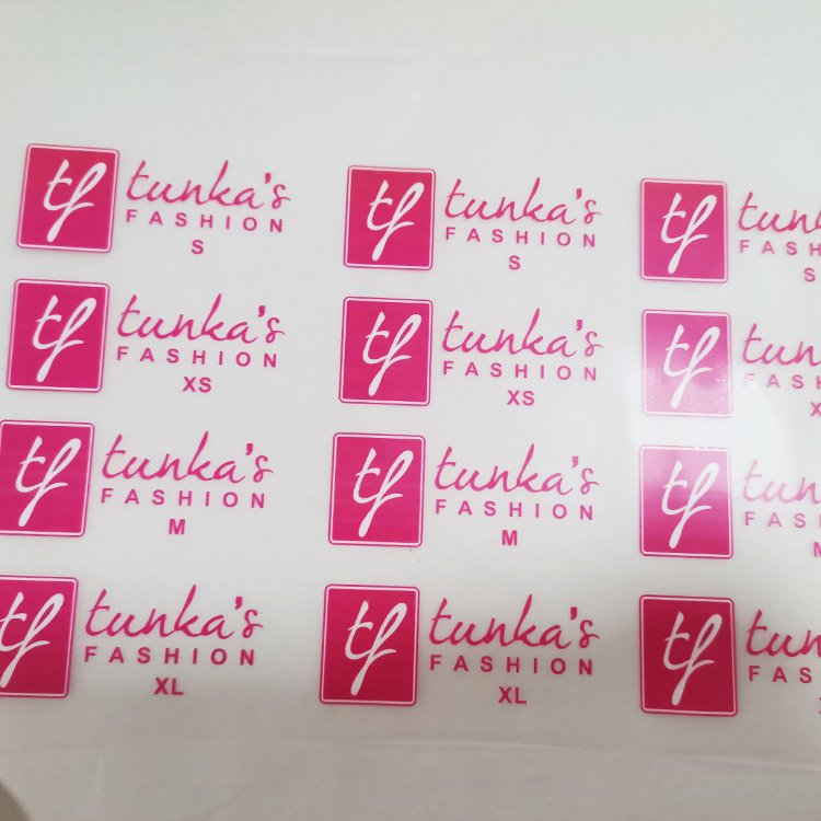 Wholesale Custom Brand Name Silk Screen Printing Heat Transfer Wash Care Neck Labels for T Shirts