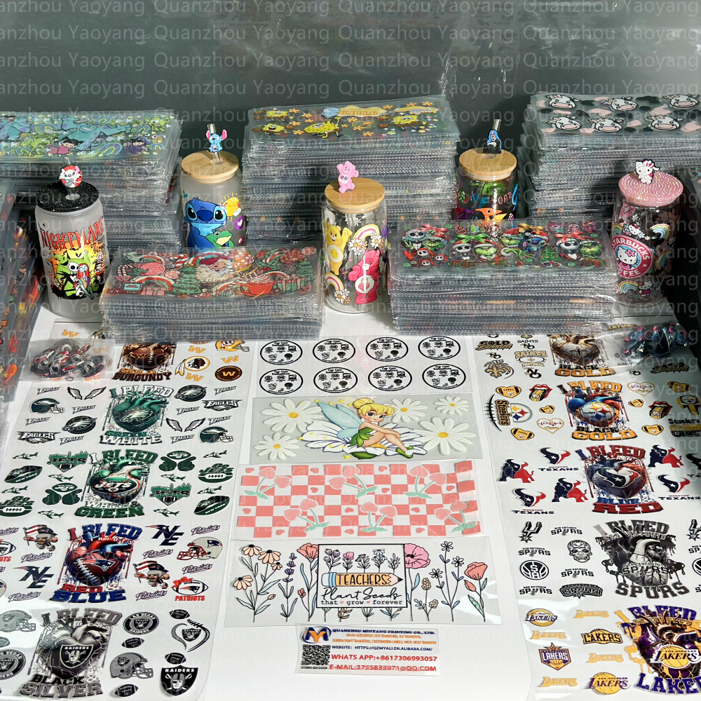 Washable Transfer Printing Uv Dtf autocollant wholesale Decals Waterproof Cups Wraps for Libbey Glass Soft Transfer Printing