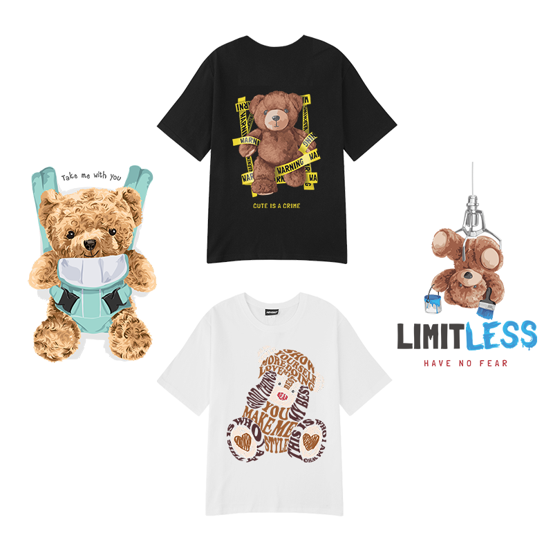 High quality heat transfer sticker transfer printing Brand design custom transfers dtf stickers for t-shirts