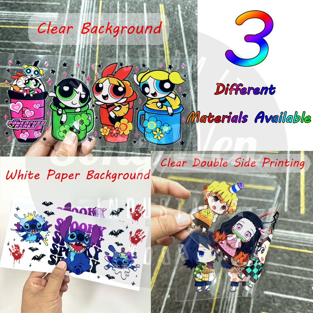 Wholesale princess pattern decal uvdtf cup wraps 16oz transfers ready to ship sticker label waterproof uv dtf cup wrap transfers