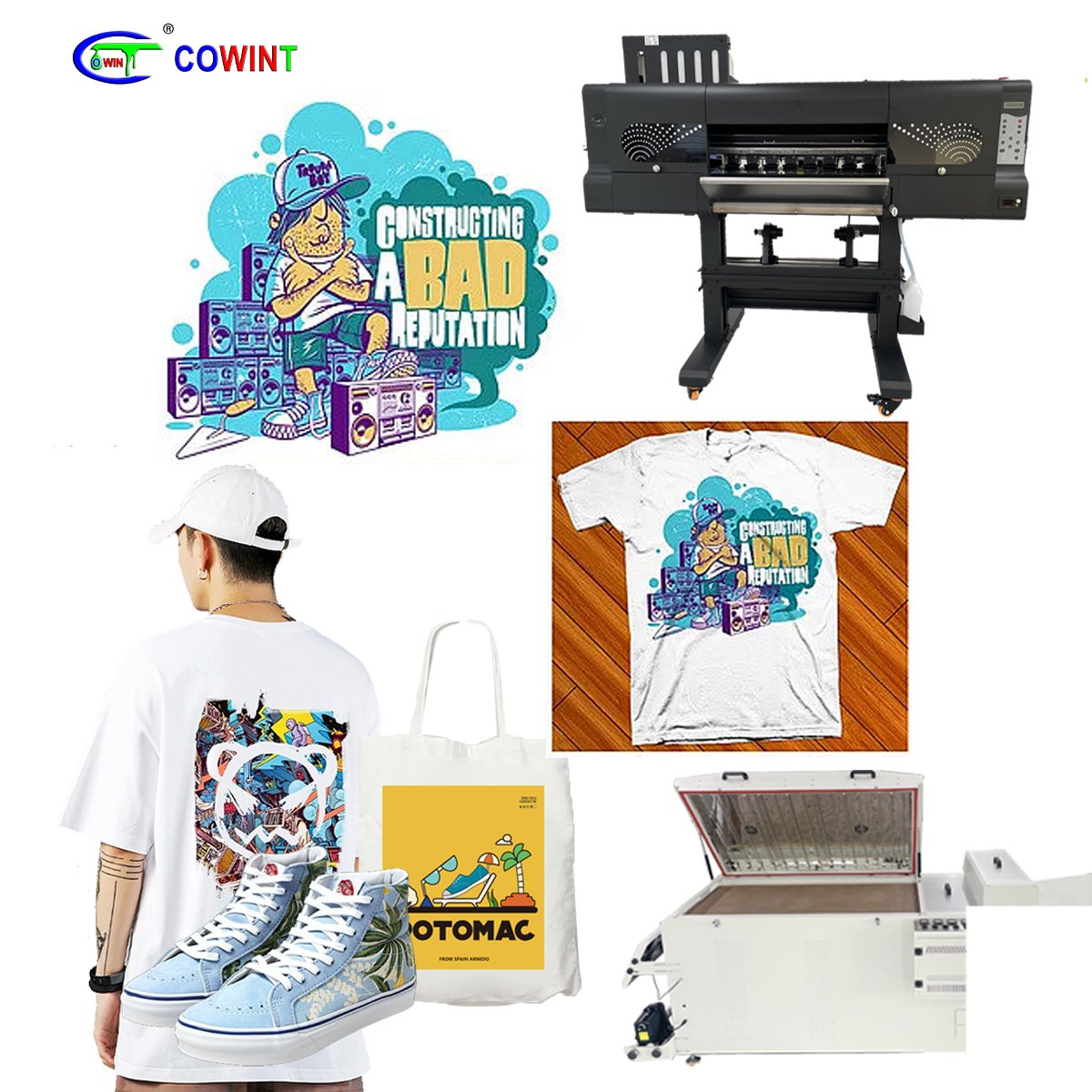 Cowint popular automatic 604 t-shirt dtf printer machine Digital Heat Transfer Pet Film dtf film printer