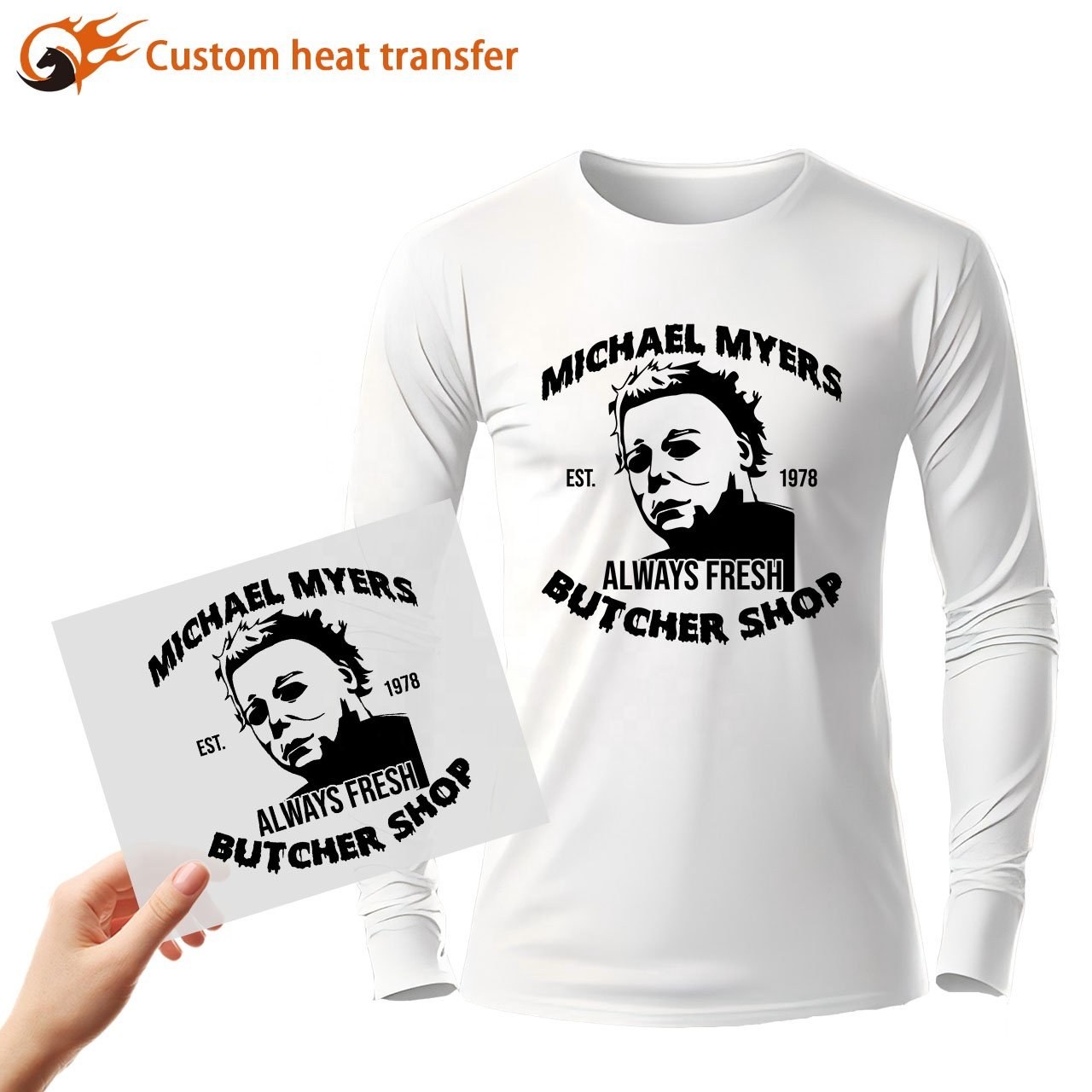 High quality wholesale custom screen print transfers vinyl logo heat press sticker dtf heat transfer printing for Garment