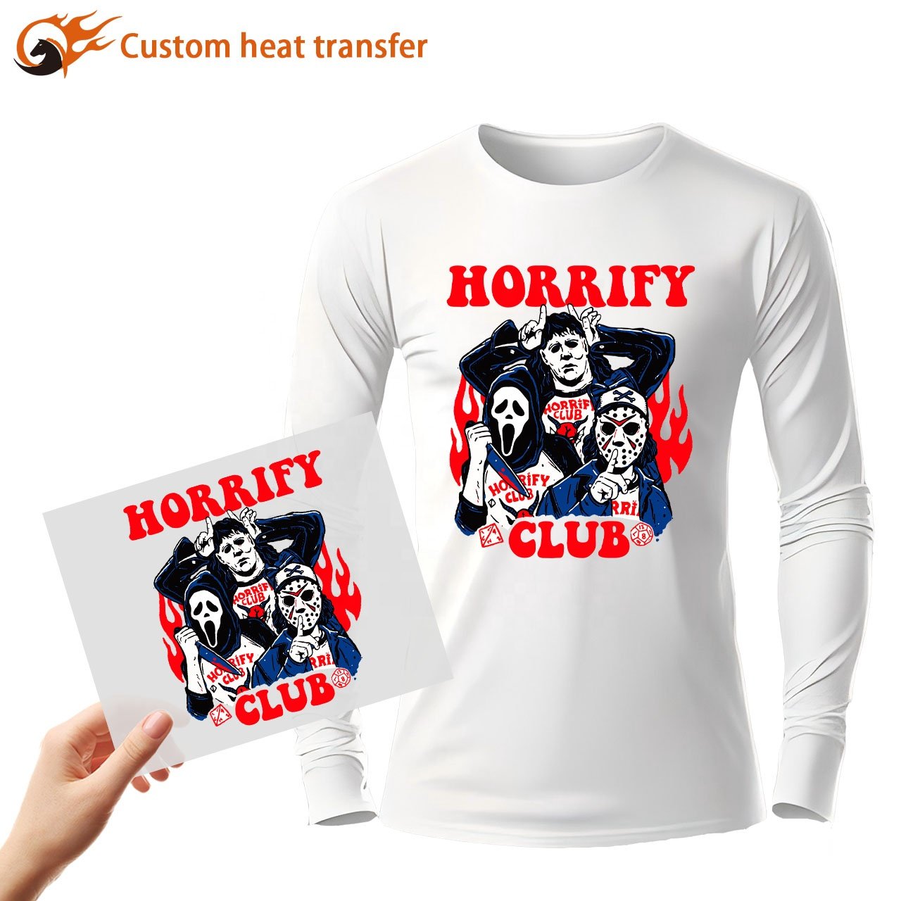 High quality wholesale custom screen print transfers vinyl logo heat press sticker dtf heat transfer printing for Garment