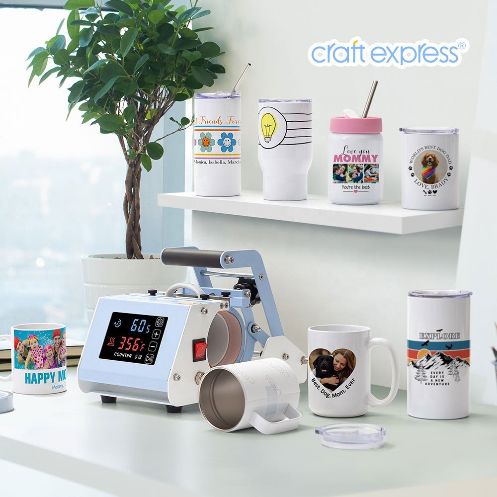 Craft Express Wholesale Mini 11oz 15oz Craft Hobby Mug Heat Press Machine Sublimation Cup Heat Transfer Printing