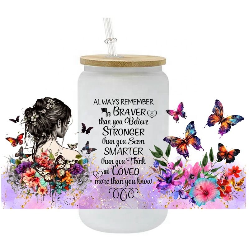 100+ Hot Self Love Positive Daily Reminders Affirmations Motivation Inspirational UV DTF Cup Wrap Stickers for Glass Cup Use