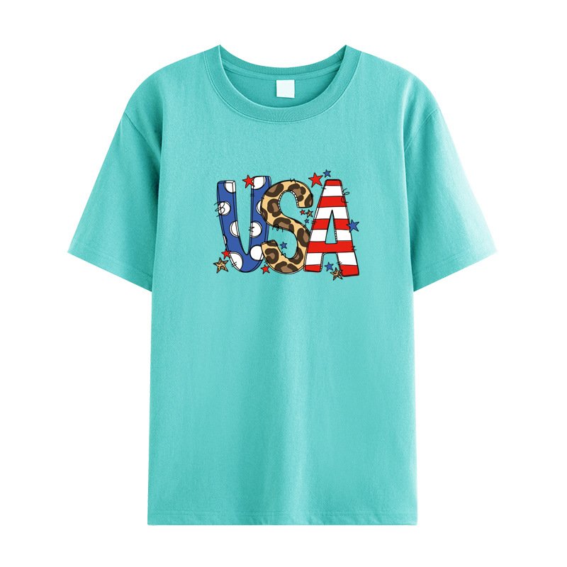Sticker American Flag Wholesale Independence Day Iron Design DTF Plastisol Silk Screen Heat Transfer Printing Custom Garment