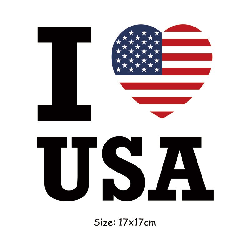 Sticker American Flag Wholesale Independence Day Iron Design DTF Plastisol Silk Screen Heat Transfer Printing Custom Garment
