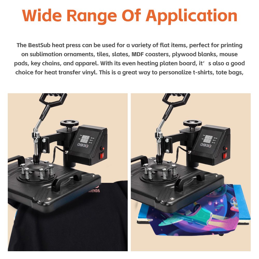 Automatic Mini Heat Press Transfer Machine Electric 38*38cm Flat Printing for Flat T-shirts Mugs Plates