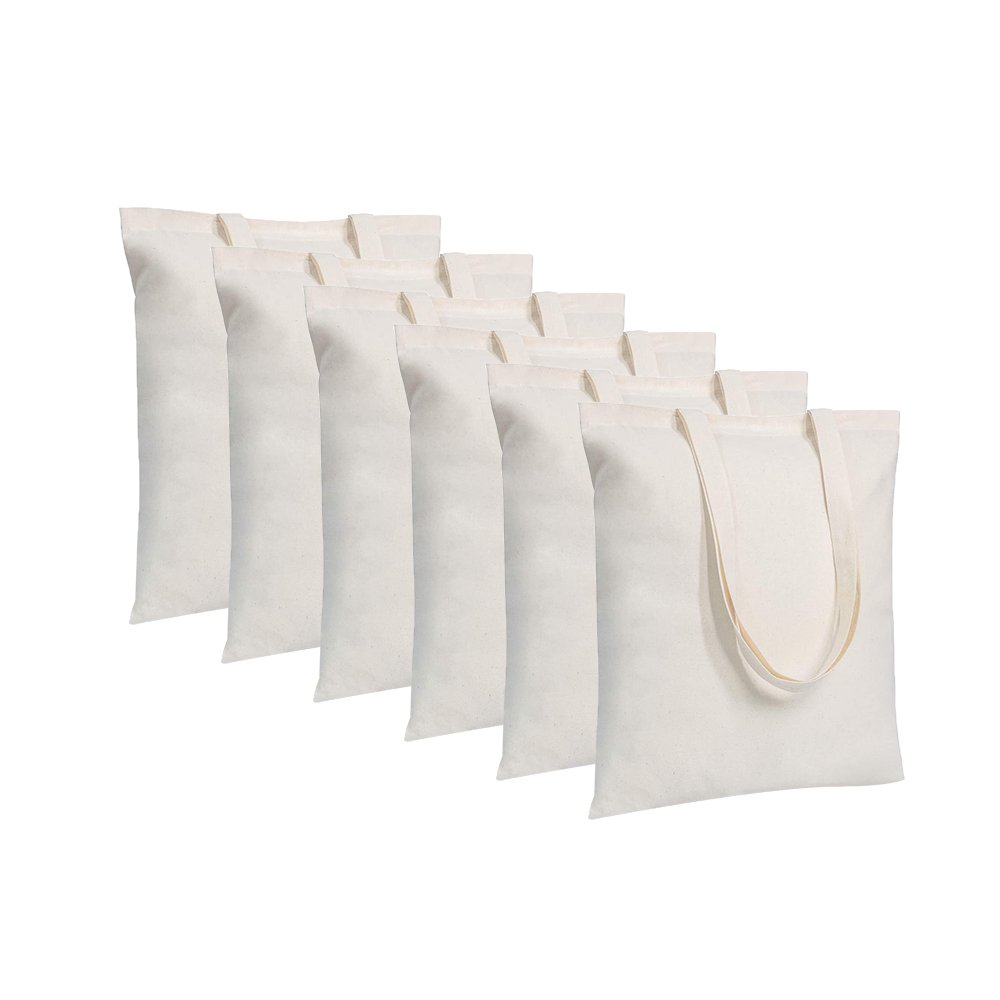 200 Beige Reusable Canvas Drawstring Bags Sublimation Lightweight Grocery Shopping Backpack Heat Transfer Print Custom Designs