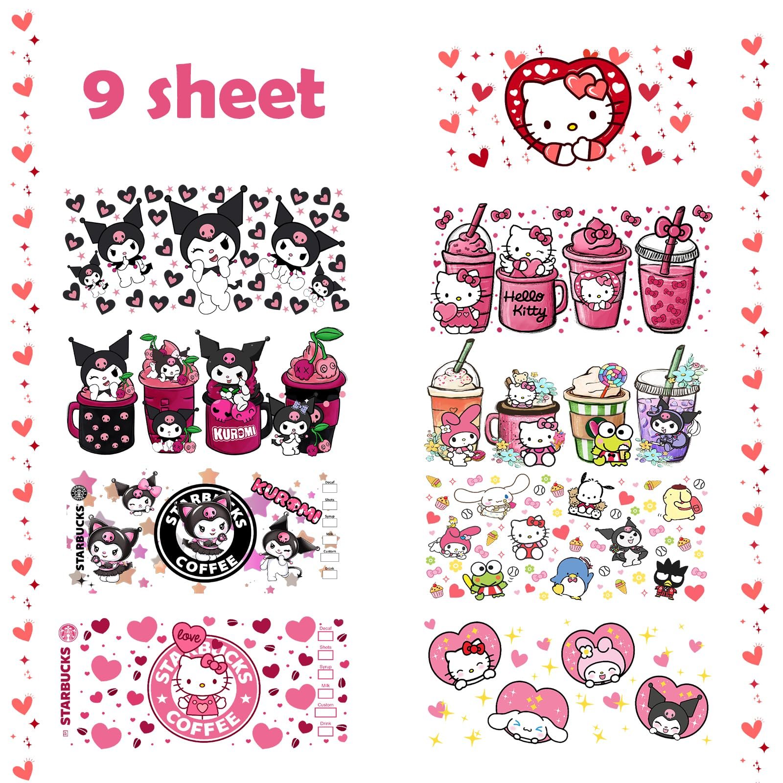 Good Selling 16oz Libbey UV DTF Custom Cup Wraps Ready for Transfer Printing Logo Tumbler Glass Can UV DTF Cup Wraps Ready Ship
