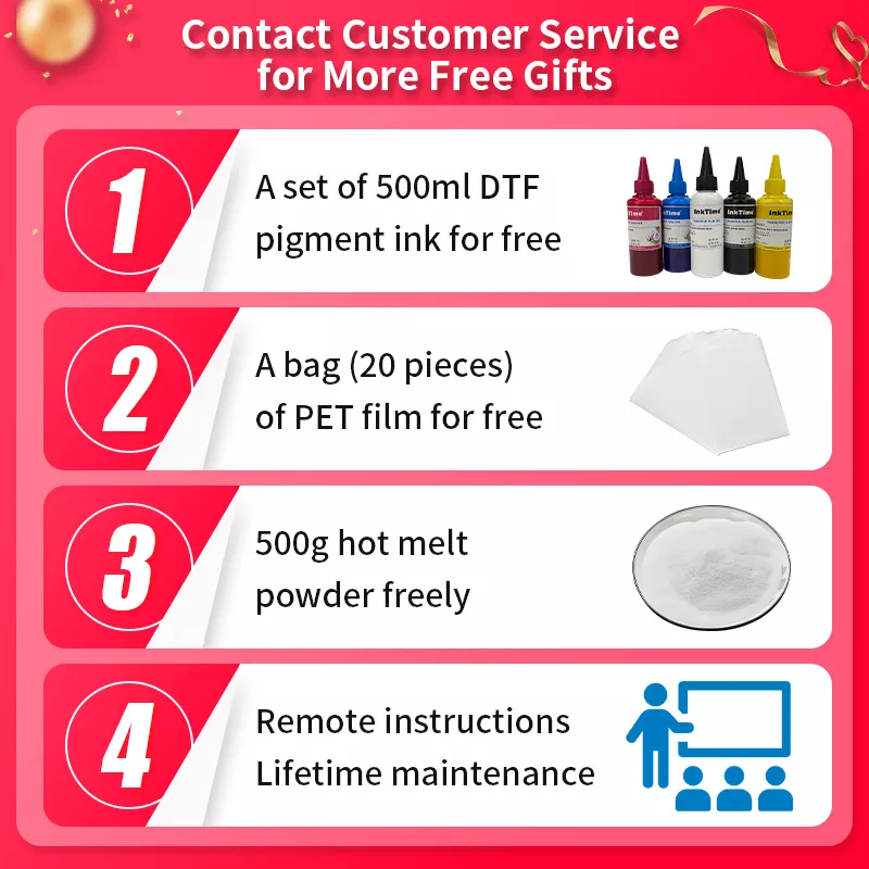 InkTime New Technology Automatic A4 Desktop DTF Clothes Printer Garment Transfer Printing Machine para Camisetas for Online Shop