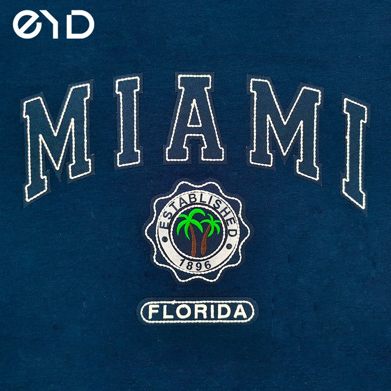 EYD Heat Transfer Colorful PU Vinyl Chenille Patches Custom Clothing Label Print Logo 3D Heat Transfer