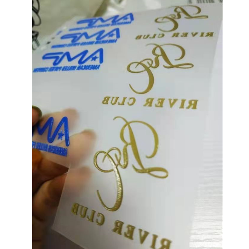 Customized recycled embossed stickers 3d rubber silicone heat transfer printing label dtf heat transfer for t-shirt