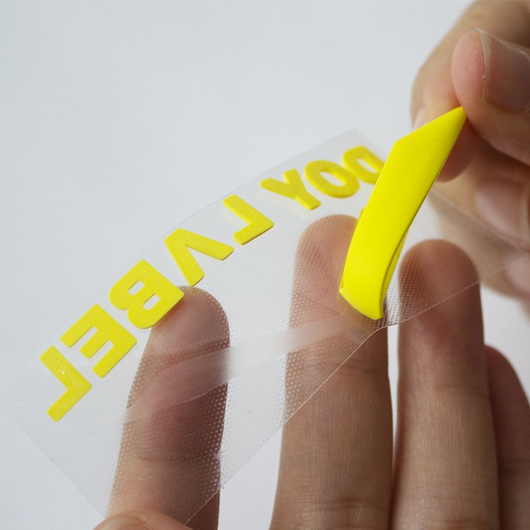 Silicone Patches Factory Design Custom 3D Raised Logo Heat Transfer Printed Clothing Labels for Garment