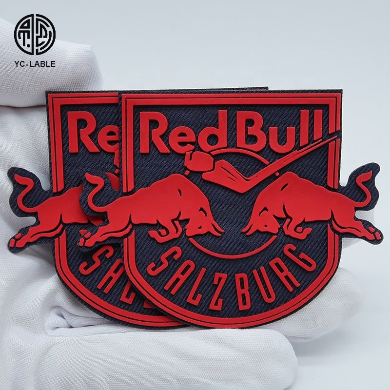 Custom 3D logo silicone heat transfer labels rubber patches for clothing