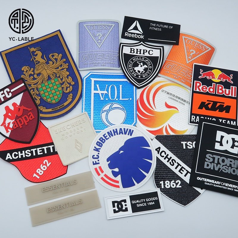 Custom 3D logo silicone heat transfer labels rubber patches for clothing