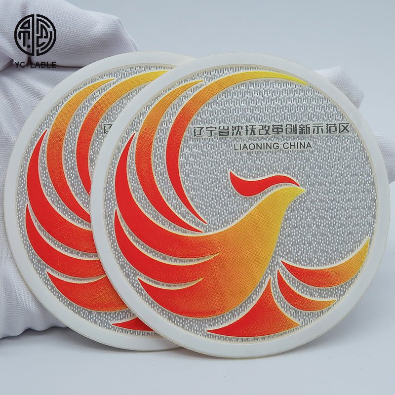 Custom 3D logo silicone heat transfer labels rubber patches for clothing