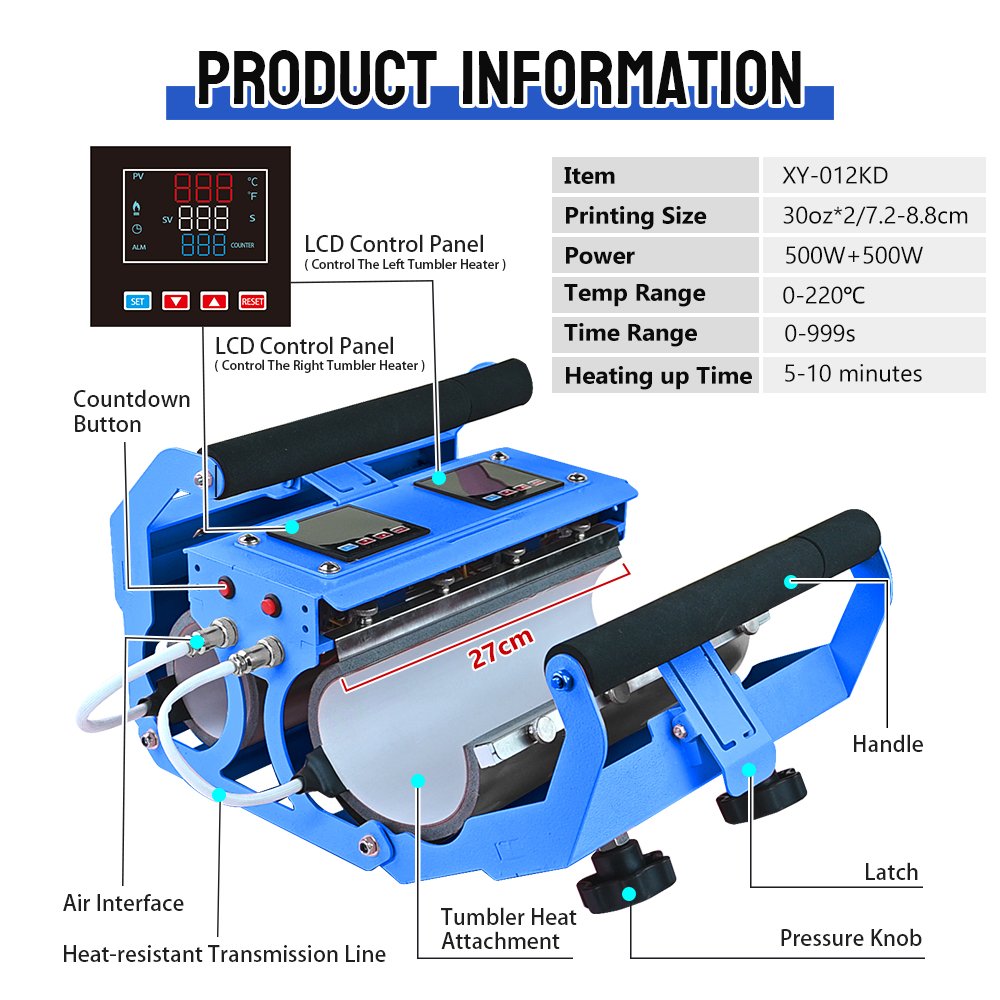 Xingyan Low Price Double-station 30oz Transfer Printing Mug Heat Press Machine