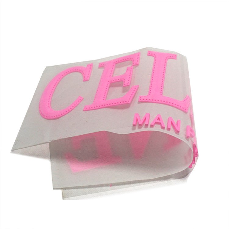 Custom Your Logo machine 3d silicone Printed Label sticker Garment Collar Heat Transfer neck Label Tags for Shirt