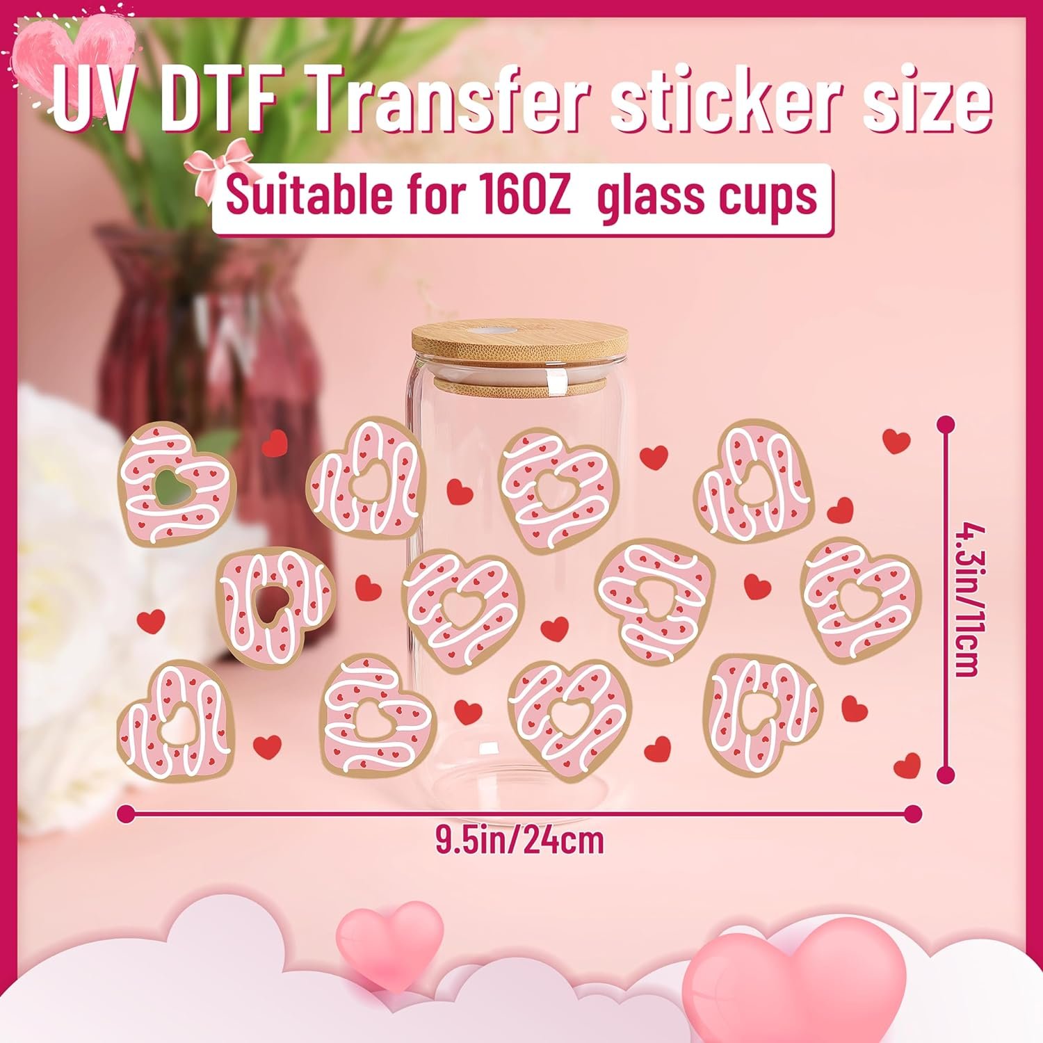 Wholesale Vinyl Decal Stickers Custom Cup Packaging Label Design Uv 3D Dtf Transfers Cup Wrap Label Sticker