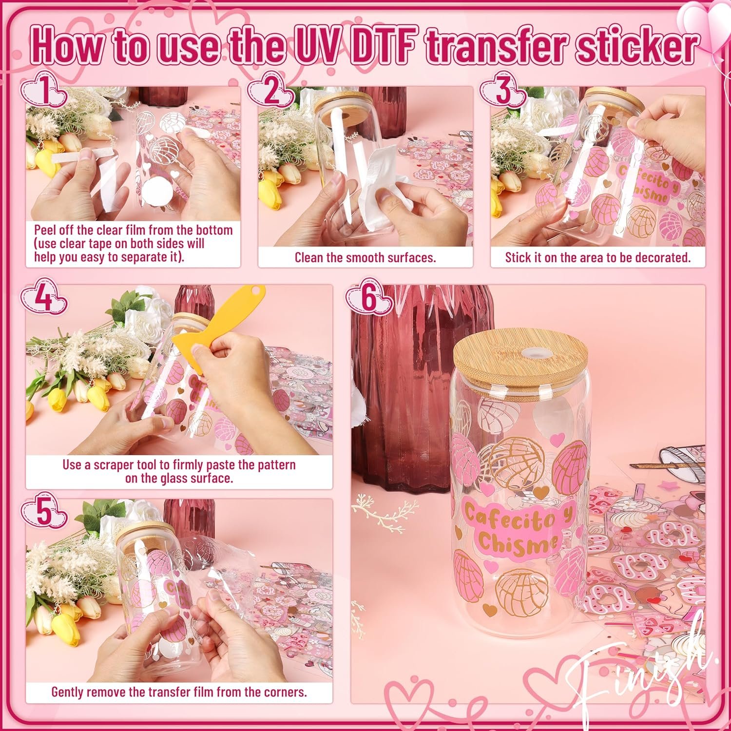 Wholesale Vinyl Decal Stickers Custom Cup Packaging Label Design Uv 3D Dtf Transfers Cup Wrap Label Sticker