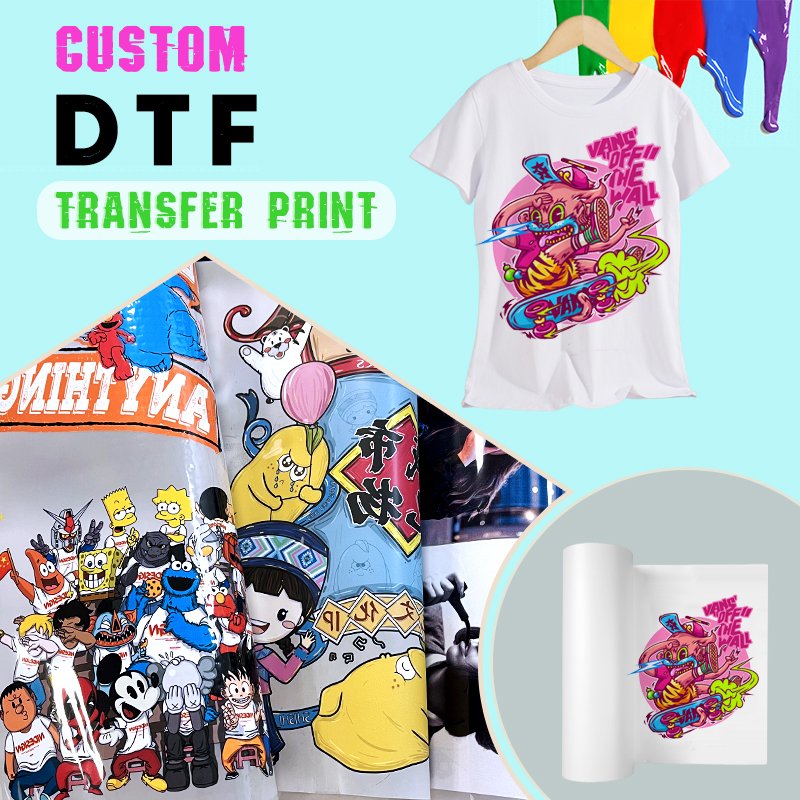 Factory Heating Transfer Printing for T-shirt Shoes Bags Customization by xp600 i3200 DTF 30 60CM printers