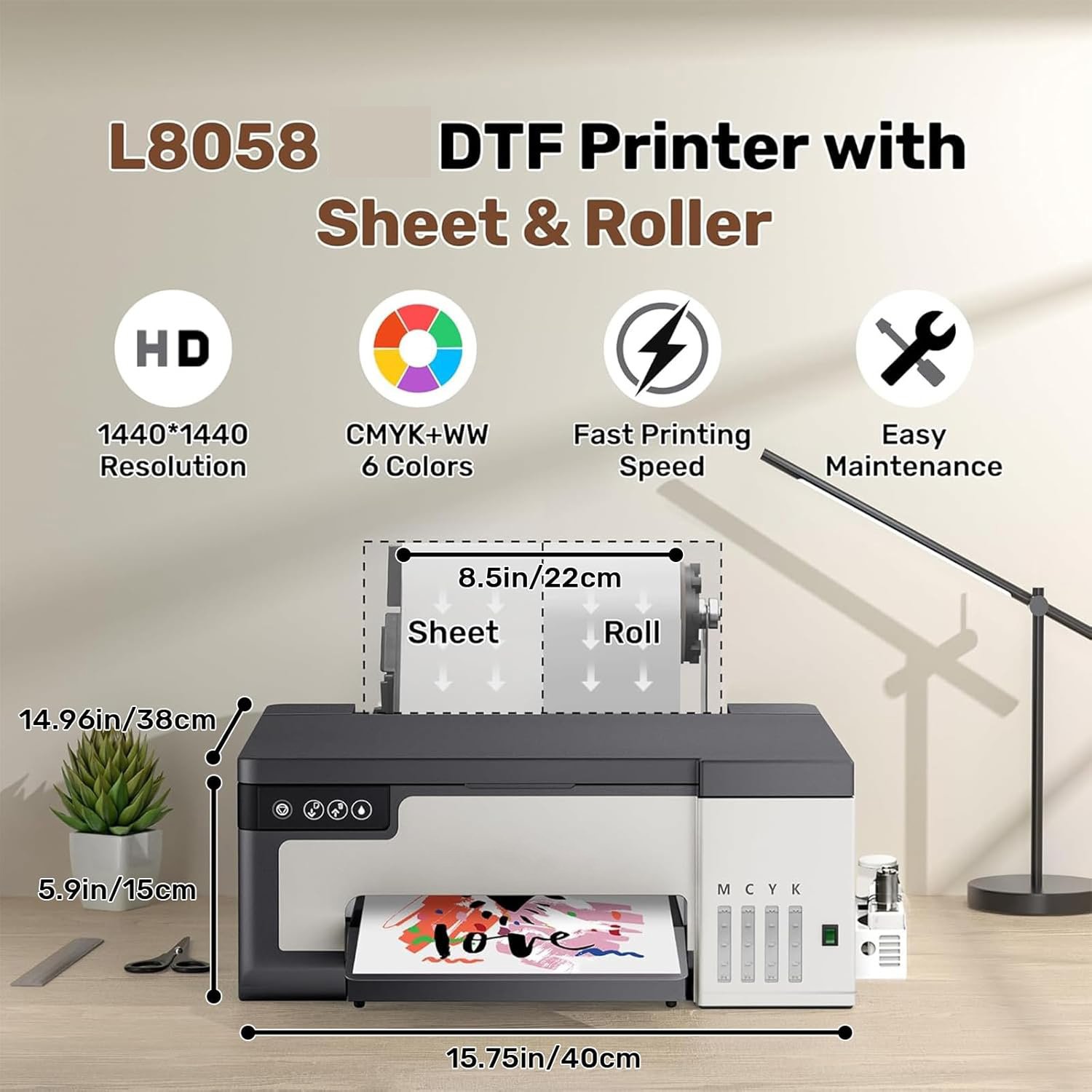 DTF Printer A3 Transfer Printing Machine T-Shirt Direct to Film Printer with White Ink Circulation and Semi-Automatic Cleaning